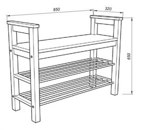 Скамья 85 Кантри для обуви, массив сосны, цвет белый в Талице - talica.mebel24.online | фото 3