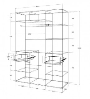 Спальный гарнитур Лиана (Дуб Крафт Белый/Графит) в Талице - talica.mebel24.online | фото 14