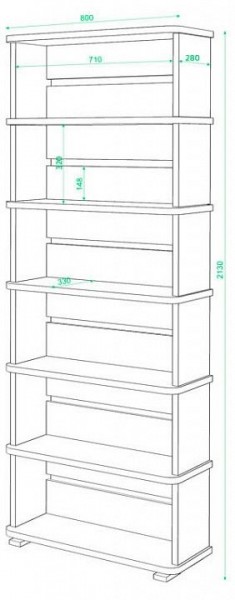 Стеллаж Домино СБ-25/6 в Талице - talica.mebel24.online | фото 2