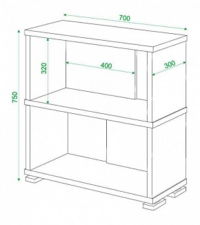 Стеллаж книжный Домино нельсон СБ-10_2 в Талице - talica.mebel24.online | фото 2