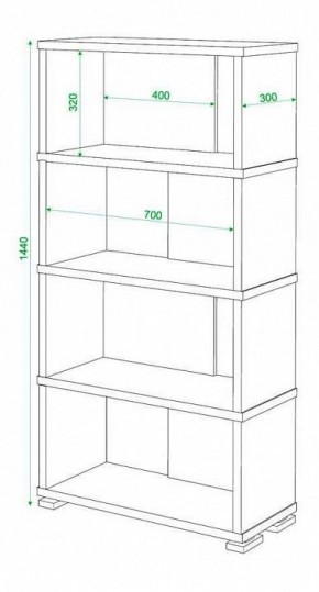 Стеллаж книжный Домино нельсон СБ-10_4 в Талице - talica.mebel24.online | фото 2