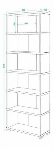 Стеллаж книжный Домино нельсон СБ-10_6 в Талице - talica.mebel24.online | фото 3