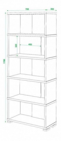 Стеллаж книжный Домино СБ-10_5 в Талице - talica.mebel24.online | фото 3