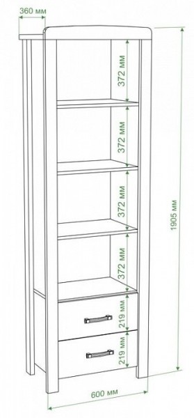 Стеллаж комбинированный Бартоло ВТД в Талице - talica.mebel24.online | фото 2