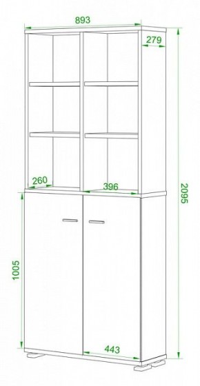 Стеллаж комбинированный Домино Лайт ПУ-30-4 в Талице - talica.mebel24.online | фото 2