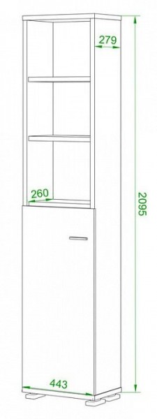 Стеллаж комбинированный Домино нельсон ПУ-20-2 в Талице - talica.mebel24.online | фото 2