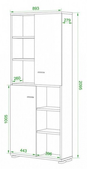 Стеллаж комбинированный Домино нельсон ПУ-30-2 в Талице - talica.mebel24.online | фото 2