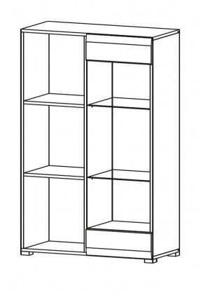 Стеллаж НЕНСИ (Крафт золотой/Белый глянец) в Талице - talica.mebel24.online | фото 2
