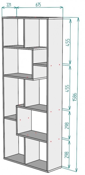 Стеллаж S8 1586х675х221 в Талице - talica.mebel24.online | фото 2