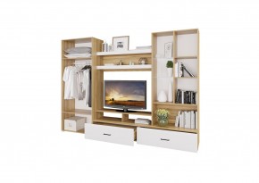 Стенка НЕНСИ 1 (Крафт золотой/Белый глянец) в Талице - talica.mebel24.online | фото 2