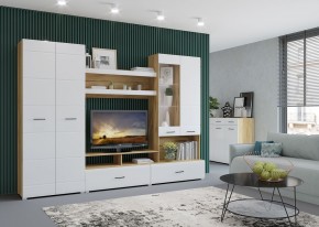 Стенка НЕНСИ 1 (Крафт золотой/Белый глянец) в Талице - talica.mebel24.online | фото 3