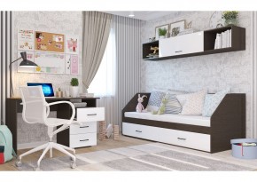 Стол 1200/3 ящика НЕНСИ (Венге/Белый глянец) в Талице - talica.mebel24.online | фото 2
