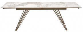 Стол ACERRA NEW 160 GLOSS LUXURY PANDORA SOLID CERAMIC/ каркас цвета шампань, ®DISAUR в Талице - talica.mebel24.online | фото 5