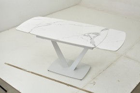 Стол ALATRI 120 GLOSS STATUARIO WHITE SOLID CERAMIC / WHITE, ®DISAUR в Талице - talica.mebel24.online | фото 2