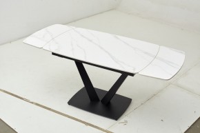 Стол ALATRI 120 MATT WHITE MARBLE SOLID CERAMIC / BLACK, ®DISAUR в Талице - talica.mebel24.online | фото 1