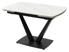 Стол ALATRI 120 MATT WHITE MARBLE SOLID CERAMIC / BLACK, ®DISAUR в Талице - talica.mebel24.online | фото 2