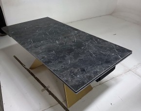Стол ALES 180 BLACK GRAVE SOLID CERAMIC, керамика / бронзовый, ®DISAUR в Талице - talica.mebel24.online | фото 5