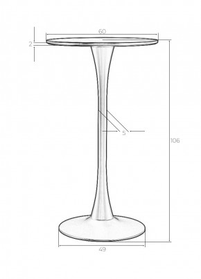 Стол барный MIA BAR, черная столешница, черное основание в Талице - talica.mebel24.online | фото 6