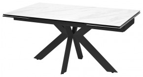 Стол BELLUNO 160 MARBLES KL-99 Белый мрамор матовый, итальянская керамика/ черный каркас, ®DISAUR в Талице - talica.mebel24.online | фото 1