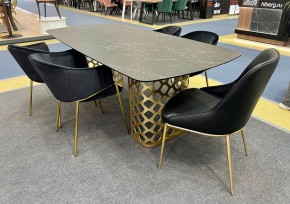 Стол CHIAVARI 220 KL-116 Черный мрамор матовый, итальянская керамика / бронзовый, ®DISAUR в Талице - talica.mebel24.online | фото 2