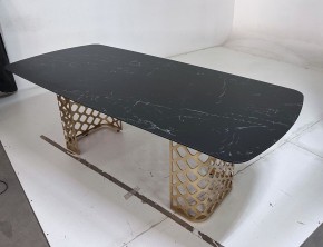 Стол CHIAVARI 220 KL-116 Черный мрамор матовый, итальянская керамика / бронзовый, ®DISAUR в Талице - talica.mebel24.online | фото 6