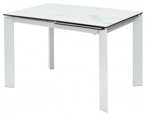 Стол CORNER 120 HIGH GLOSS STATUARIO керамика, стекло/ белый каркас, ®DISAUR в Талице - talica.mebel24.online | фото 1