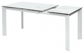 Стол CORNER 120 HIGH GLOSS STATUARIO керамика, стекло/ белый каркас, ®DISAUR в Талице - talica.mebel24.online | фото 4