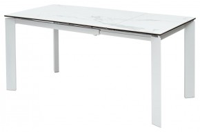 Стол CORNER 120 HIGH GLOSS STATUARIO керамика, стекло/ белый каркас, ®DISAUR в Талице - talica.mebel24.online | фото 5