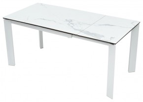 Стол CORNER 120 HIGH GLOSS STATUARIO керамика, стекло/ белый каркас, ®DISAUR в Талице - talica.mebel24.online | фото 6