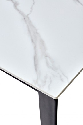 Стол CORNER 120 MATT WHITE MARBLE SOLID CERAMIC / BLACK, ®DISAUR в Талице - talica.mebel24.online | фото 3