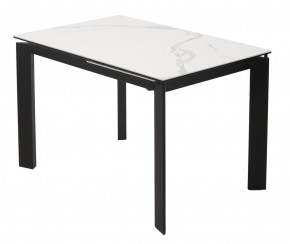 Стол CORNER 120 MATTE STATUARIO Белый мрамор матовый керамика, стекло/ черный каркас, ®DISAUR в Талице - talica.mebel24.online | фото
