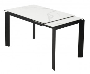 Стол CORNER 120 MATTE STATUARIO Белый мрамор матовый керамика, стекло/ черный каркас, ®DISAUR в Талице - talica.mebel24.online | фото 3