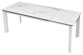 Стол CREMONA 140 HIGH GLOSS STATUARIO Белый мрамор глянцевый, керамика/ белый каркас, ®DISAUR в Талице - talica.mebel24.online | фото 5