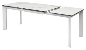 Стол CREMONA 140 HIGH GLOSS STATUARIO Белый мрамор глянцевый, керамика/ белый каркас, ®DISAUR в Талице - talica.mebel24.online | фото 8