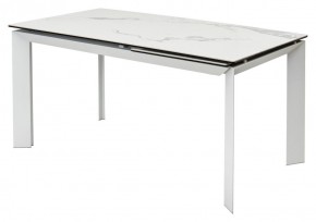 Стол CREMONA 140 HIGH GLOSS STATUARIO Белый мрамор глянцевый, керамика/ белый каркас, ®DISAUR в Талице - talica.mebel24.online | фото 9