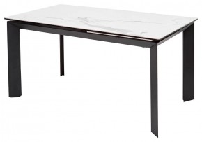 Стол CREMONA 140 HIGH GLOSS STATUARIO Белый мрамор глянцевый, керамика/ черный каркас, ®DISAUR в Талице - talica.mebel24.online | фото 1