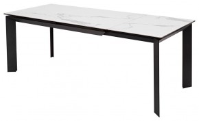 Стол CREMONA 140 HIGH GLOSS STATUARIO Белый мрамор глянцевый, керамика/ черный каркас, ®DISAUR в Талице - talica.mebel24.online | фото 2