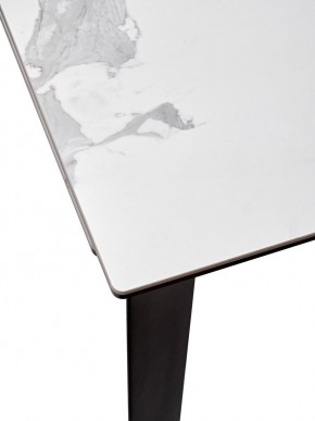 Стол CREMONA 140 HIGH GLOSS STATUARIO Белый мрамор глянцевый, керамика/ черный каркас, ®DISAUR в Талице - talica.mebel24.online | фото 4