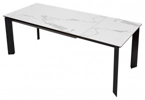 Стол CREMONA 140 HIGH GLOSS STATUARIO Белый мрамор глянцевый, керамика/ черный каркас, ®DISAUR в Талице - talica.mebel24.online | фото 8
