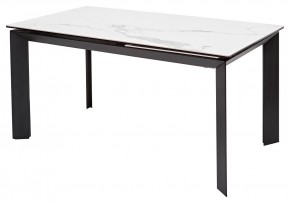 Стол CREMONA 140 MATTE STATUARIO Белый мрамор матовый, керамика/ черный каркас, ®DISAUR в Талице - talica.mebel24.online | фото 1