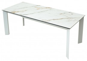 Стол CREMONA 180 KL-188 Контрастный мрамор матовый, итальянская керамика/ белый каркас, ®DISAUR в Талице - talica.mebel24.online | фото 9