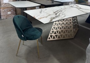 Стол ENNA 220 KL-188 Контрастный мрамор матовый, итальянская керамика/ каркас цвета шампань, ®DISAUR в Талице - talica.mebel24.online | фото 8