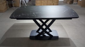 Стол FOGGIA 140 KL-116 Черный мрамор матовый, итальянская керамика/ черный каркас, ®DISAUR в Талице - talica.mebel24.online | фото 2