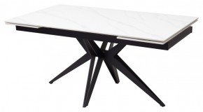 Стол FORIO 160 MATT WHITE MARBLE SOLID CERAMIC / BLACK, ®DISAUR в Талице - talica.mebel24.online | фото 1