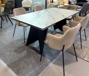 Стол IVAR 180 MARBLES KL-188 Контрастный мрамор, итальянская керамика, ®DISAUR в Талице - talica.mebel24.online | фото 11