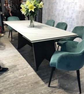 Стол IVAR 180 MARBLES KL-99 Белый мрамор, итальянская керамика/серый, ®DISAUR в Талице - talica.mebel24.online | фото 6