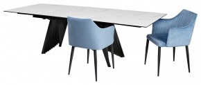 Стол IVAR 180 MARBLES KL-99 Белый мрамор, итальянская керамика/серый, ®DISAUR в Талице - talica.mebel24.online | фото 7