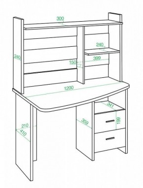 Стол компьютерный Домино Лайт СКЛ-Крл 120+НКЛ-120 в Талице - talica.mebel24.online | фото 3