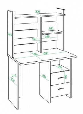 Стол компьютерный Домино Лайт СКЛ-Прям100+НКЛ-100 в Талице - talica.mebel24.online | фото 2