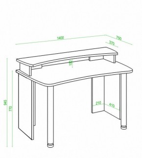 Стол компьютерный Домино Лайт СКЛ-Софт140+НКИЛ140 в Талице - talica.mebel24.online | фото 3